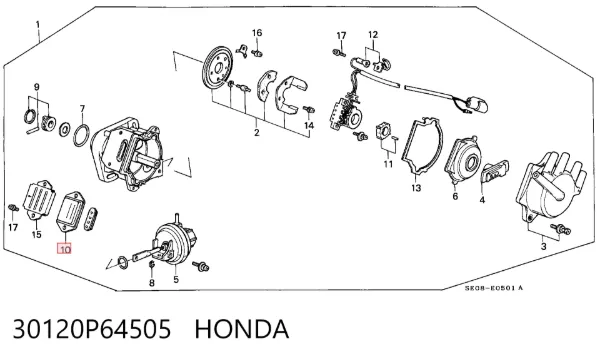 Модуль зажигания 30120P64505 Honda