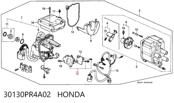 Модуль зажигания 30130PR4A02 Honda