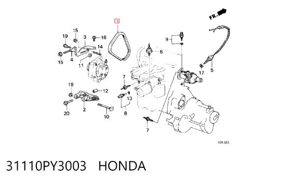 Ремень генератора 31110PY3003 Honda