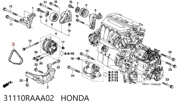 Ремень генератора 31110RAAA02 Honda