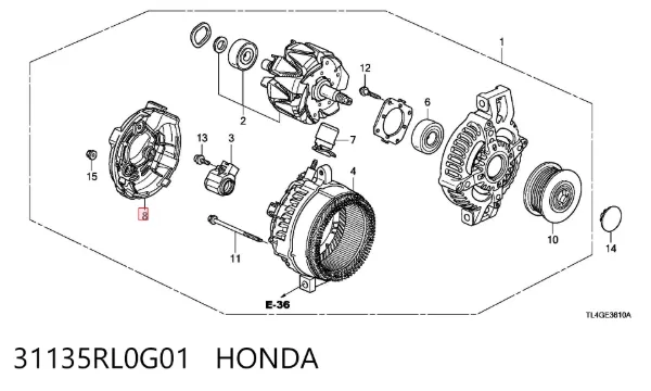 Крышка генератора задняя 31135RL0G01 Honda