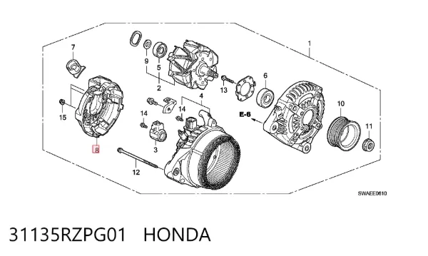 Крышка генератора задняя 31135RZPG01 Honda