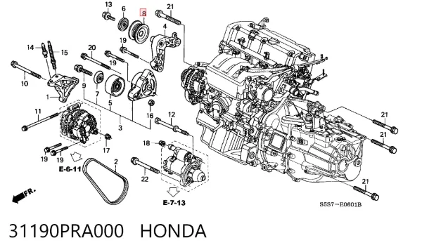Паразитный ролик 31190PRA000 Honda