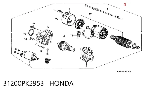 Стартер 31200PK2953 Honda