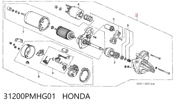 Стартер 31200PMHG01 Honda