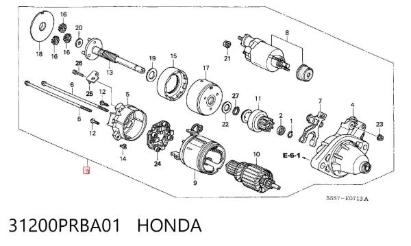 Стартер 31200PRBA01 Honda