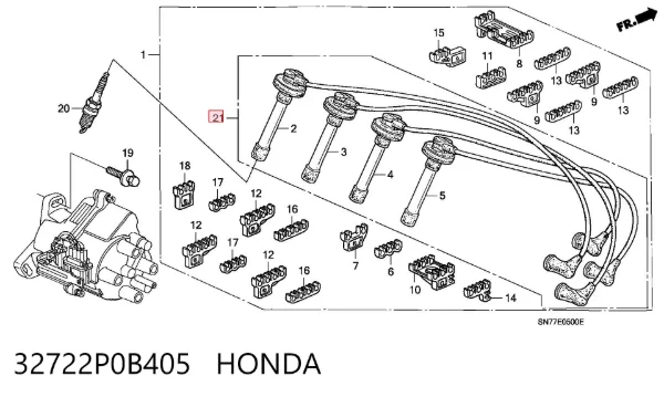 Высоковольтные провода 32722P0B405 Honda