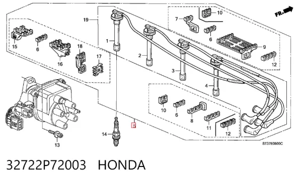 Высоковольтные провода 32722P72003 Honda