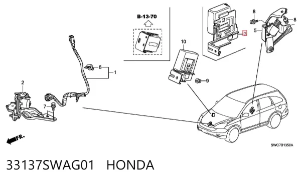 Модуль управления (ЭБУ) светом фар 33137SWAG01 Honda