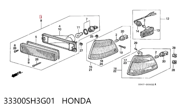 Поворотник правый 33300SH3G01 Honda