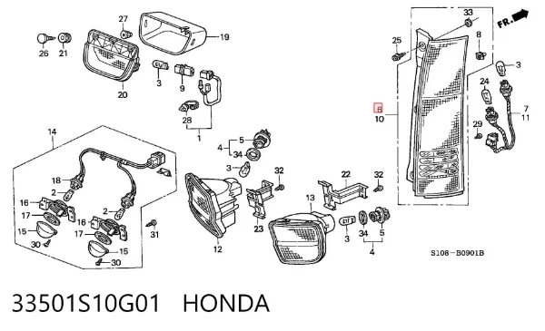 Задний фонарь Honda CR-V I