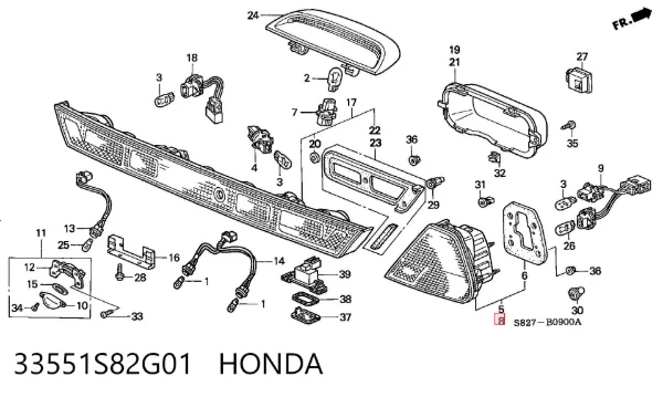Фонарь задний левый 33551S82G01 Honda