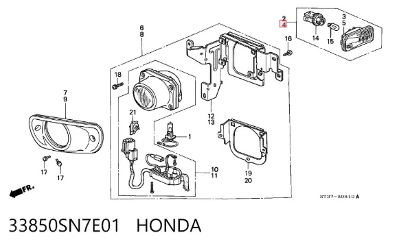 Повторитель поворота на крыле левый 33850SN7E01 Honda