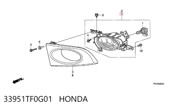 Фара противотуманная левая 33951TF0G01 Honda