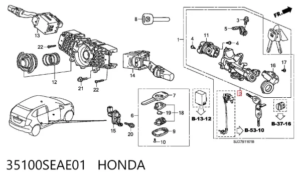 Замок зажигания 35100SEAE01 Honda
