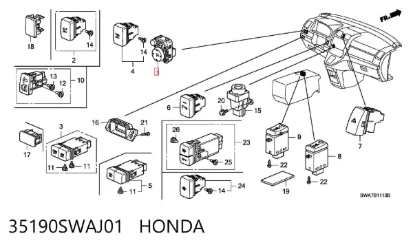  35190SWAJ01 Honda