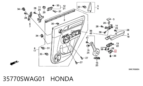 Кнопка подъемника заднего стекла 35770SWAG01 Honda