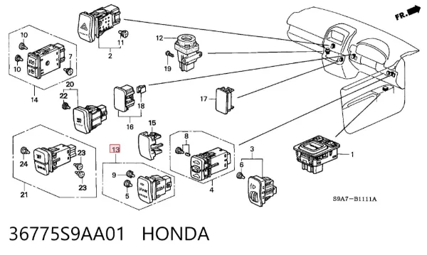 Рычаг передней подвески левый 36775S9AA01 Honda