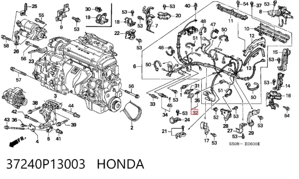 Датчик давления масла 37240P13003 Honda