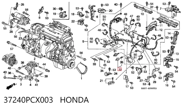 Датчик давления масла 37240PCX003 Honda
