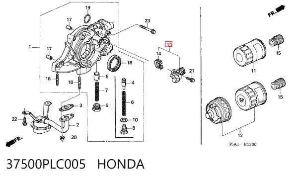 Датчик коленвала 37500PLC005 Honda