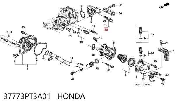 Датчик включения вентилятора 37773PT3A01 Honda