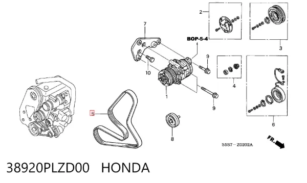Ремень генератора 38920PLZD00 Honda