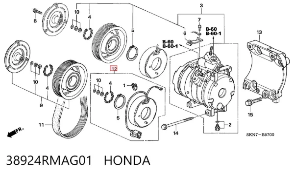  38924RMAG01 Honda