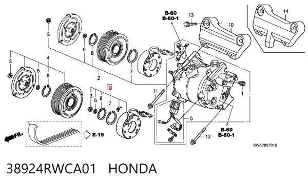 Муфта компрессора кондиционера 13MC4005HDRA CGA