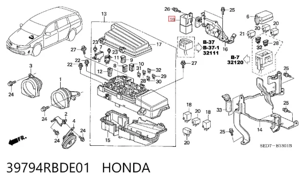 Реле свечей накала 39794RBDE01 Honda