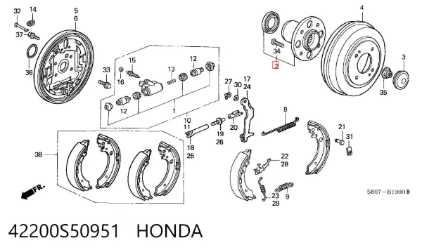 Задняя ступица 42200S50951 Honda