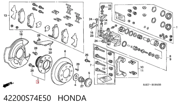 Задняя ступица 42200S74E50 Honda