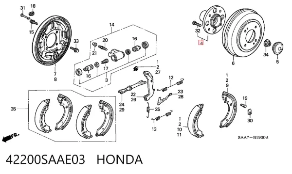 Задняя ступица 42200SAAE03 Honda