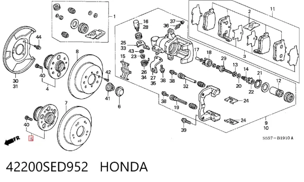 Задняя ступица 42200SED952 Honda