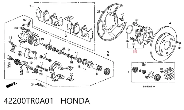 Задняя ступица 42200TR0A01 Honda