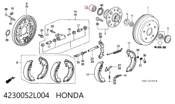 Подшипник задней ступицы 42300S2L004 Honda