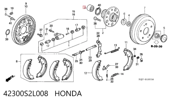 Подшипник задней ступицы 42300S2L008 Honda