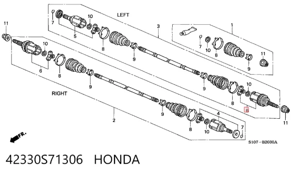 ШРУС наружный передний 42330S71306 Honda