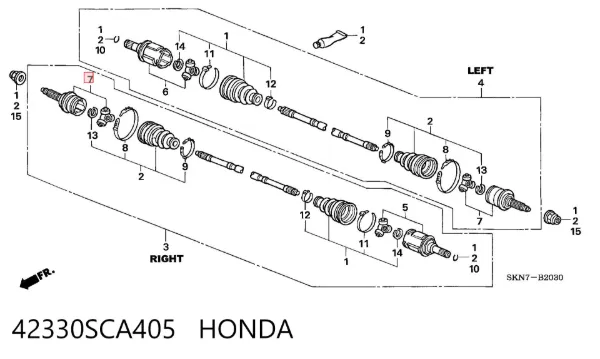 ШРУС наружный задний 42330SCA405 Honda