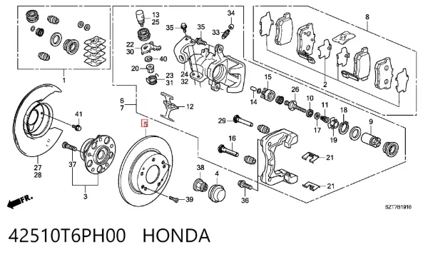 Тормозные диски 42510T6PH00 Honda