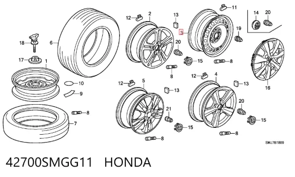 Диски колесные стальные (штампованные) 42700SMGG11 Honda