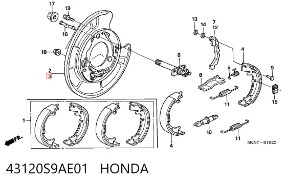  43120S9AE01 Honda