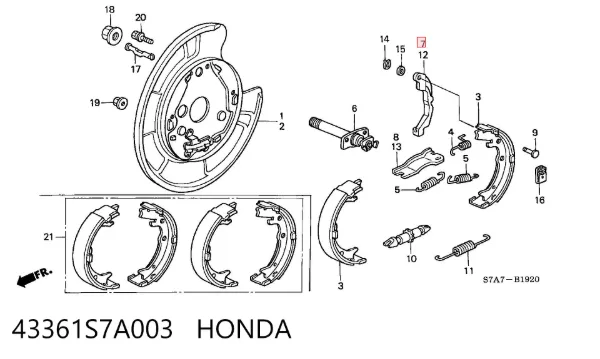  43361S7A003 Honda
