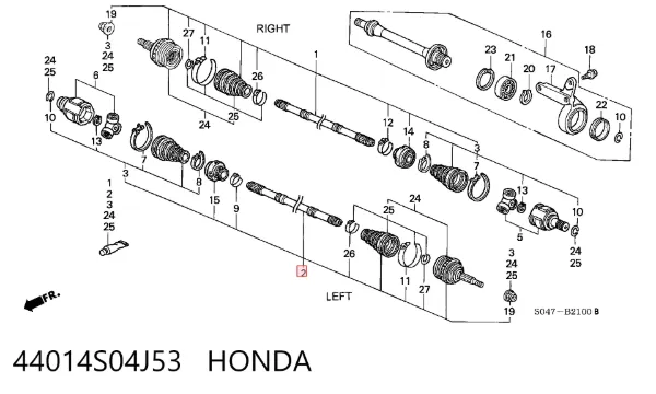 ШРУС наружный передний 44014S04J53 Honda