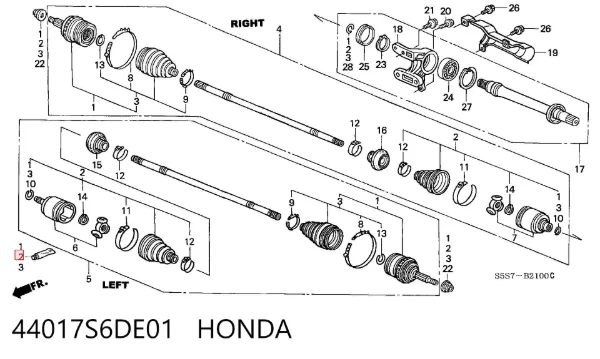 Пыльник ШРУСа внутренний 44017S6DE01 Honda