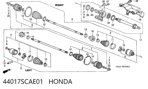 Пыльник ШРУСа внутренний 44017SCAE01 Honda