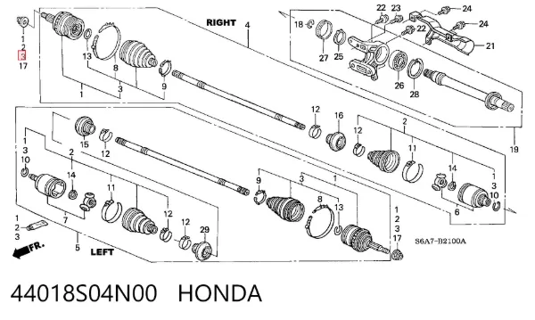 Пыльник ШРУСа наружный 44018S04N00 Honda