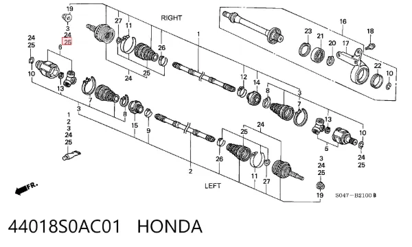 Пыльник ШРУСа наружный 44018S0AC01 Honda