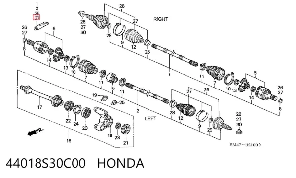 Пыльник ШРУСа наружный 44018S30C00 Honda