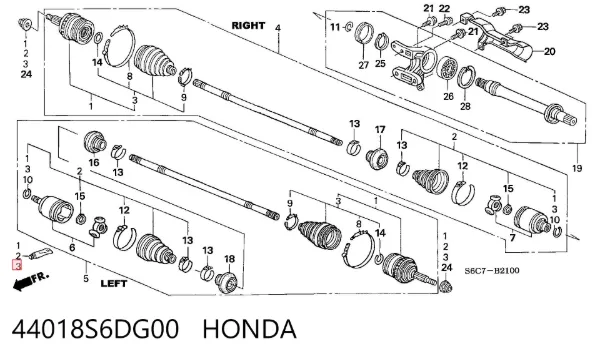 Пыльник ШРУСа наружный 44018S6DG00 Honda